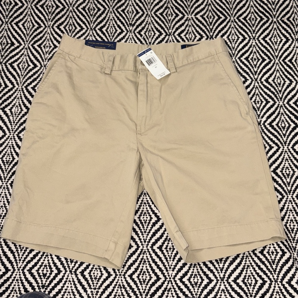 NWT Polo Ralph Lauren Classic Fit 9" Shorts Mens Size 32 Beige Khaki Chino
